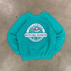 Vintage Telluride Colorado Skyline Ranch Hanes Destination Nature Sweatshirt L